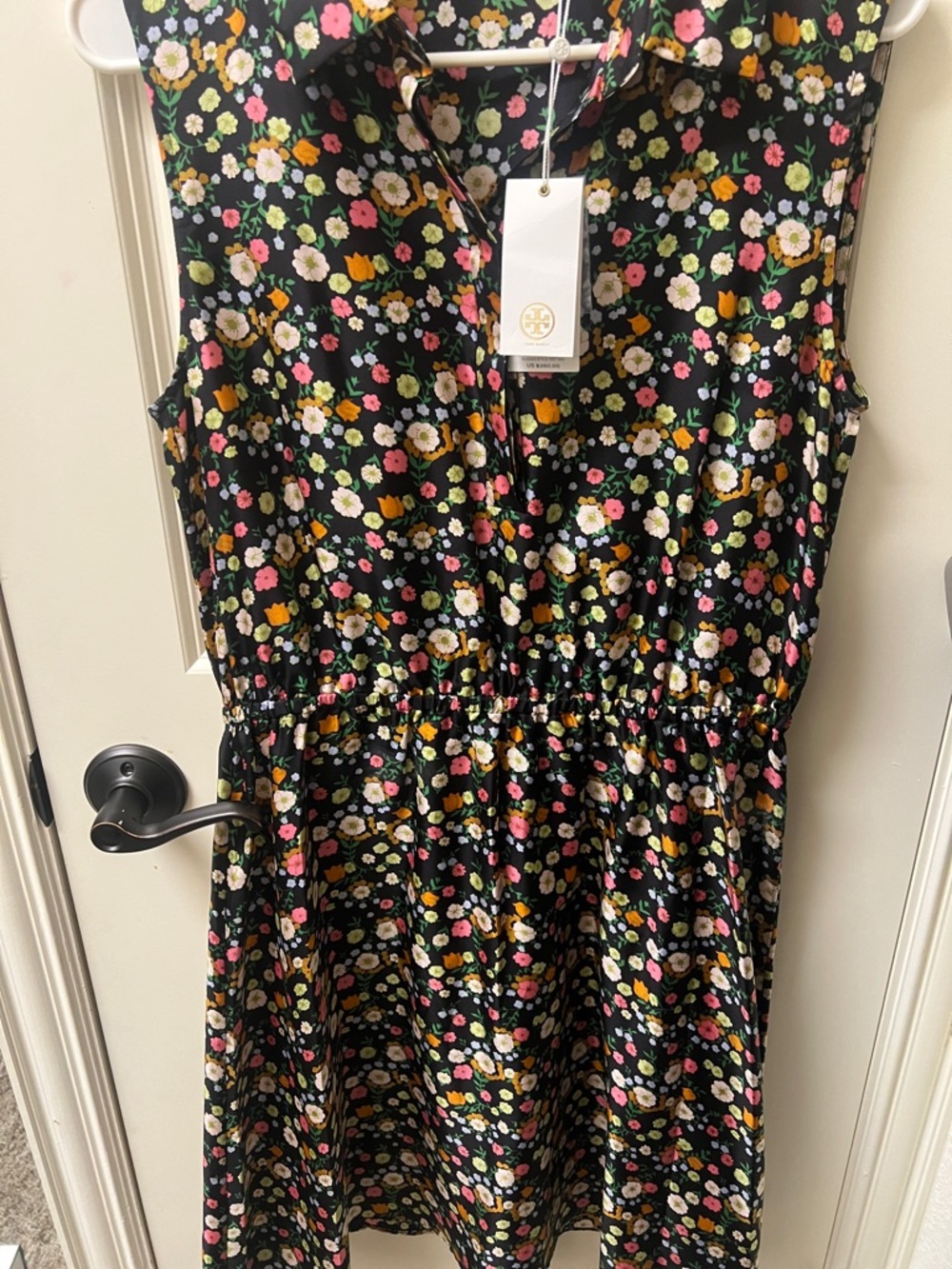 Tory Burch Black Floral Print Sleeveless women Dress